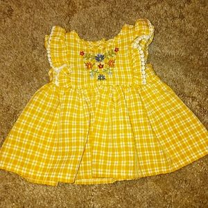 Good Lad yellow, plaid 6 months dress